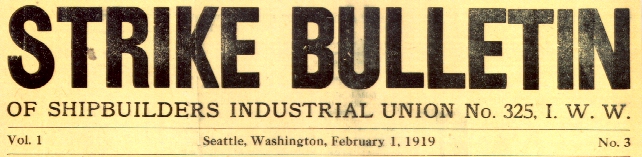 A strike bulletin from 1919.