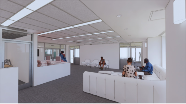 Allen Library Conceptual Design showing open seating area